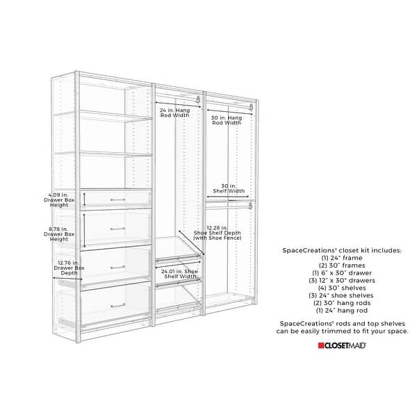 ClosetMaid SpaceCreations 90 in. Closet System Bed Bath & Beyond 17177177